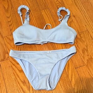 Hollister Light Blue Ribbed Bikini